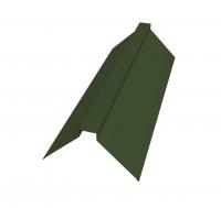 Планка конька плоского 175х50х175 0,5 GreenCoat Pural BT, matt RR 11 темно-зеленый (RAL 6020 хромовая зелень) (2,5м)