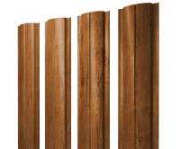 Штакетник Полукруглый Slim 0,45 Print-double Elite Golden Wood
