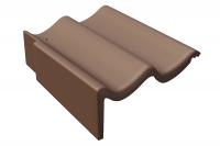 Боковая цементно-песчаная черепица левая Braas Доппель-С коричневый