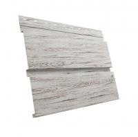 Металлический софит Квадро брус с перфорацией 0,45 Print Elite с пленкой Snow Wood TwinColor