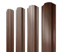 Штакетник Прямоугольный фигурный 0,45 Print Elite Choco Wood TwinColor