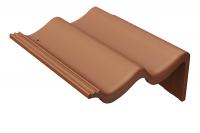 Боковая цементно-песчаная черепица правая Braas Доппель-С каштан