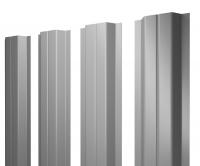 Штакетник П-образный А 0,5 Satin RAL 9006 бело-алюминиевый