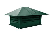 Дымник на трубу с жалюзи 520х390мм 0,45 Drap с пленкой RAL 6005 зеленый мох