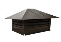 Дымник на трубу с жалюзи 520х390мм 0,5 GreenCoat Pural BT с пленкой RR 32 темно-коричневый (RAL 8019 серо-коричневый)