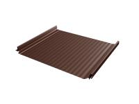 Кликфальц Pro Gofr Grand Line 0,5 PurLite Matt с пленкой на замках RAL 8017 шоколад