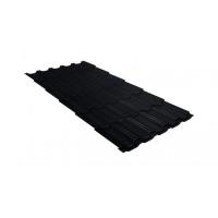 Металлочерепица квинта плюс 0,5 GreenCoat Pural BT, matt RR 33 черный (RAL 9005 черный)