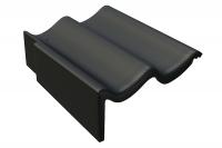 Боковая цементно-песчаная черепица левая Braas Доппель-С черный