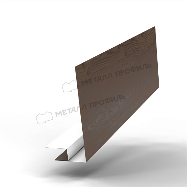 Планка карнизного свеса сложная 250х50х2000 (ECOSTEEL_MA-01-МореныйДуб-0.5)