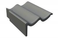 Боковая цементно-песчаная черепица левая Braas Доппель-С графит