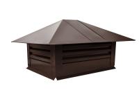 Дымник на трубу с жалюзи 520х390мм 0,5 Satin с пленкой RAL 8017 шоколад