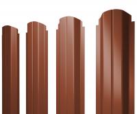 Штакетник П-образный А фигурный 0,45 PE RAL 8004 терракота