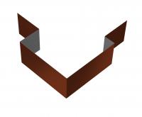 Угол внешний асимметричный фибросайдинга 0,5 Satin с пленкой RAL 3009 оксидно-красный (2м)