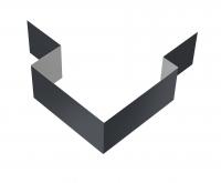 Угол внешний асимметричный фибросайдинга 0,5 Satin с пленкой RAL 7024 мокрый асфальт (3м)