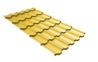 Металлочерепица квинта плюс Grand Line c 3D резом 0,45 PE RAL 1018 цинково-желтый