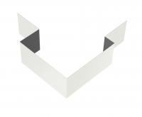 Угол внешний асимметричный фибросайдинга 0,5 Satin с пленкой RAL 9003 сигнальный белый (3м)