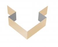 Угол внешний симметричный фибросайдинга 0,5 Satin с пленкой RAL 1015 светлая слоновая кость (3м)