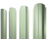 Штакетник П-образный А фигурный 0,45 PE RAL 6019 бело-зеленый