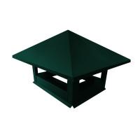 Дымник на трубу 520х390мм 0,5 Satin с пленкой RAL 6005 зеленый мох