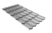 Металлочерепица квинта плюс Grand Line c 3D резом 0,5 Satin RAL 7004 сигнальный серый