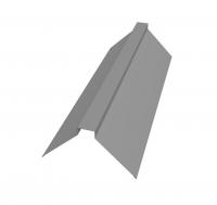 Планка конька плоского 175х50х175 0,45 PE с пленкой RAL 9006 бело-алюминиевый (2,5м)