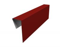 Планка приемная оконная фибросайдинга 0,5 Satin с пленкой RAL 3011 коричнево-красный (3м)