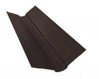 Планка ендовы верхней фигурной 100x100 0,5 GreenCoat Pural BT RR 32 темно-коричневый (RAL 8019 серо-коричневый) (3м)