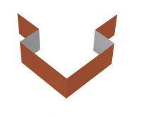 Угол внешний симметричный фибросайдинга 0,5 Satin с пленкой RAL 8004 терракота (3м)