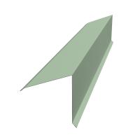 Планка конька односкатной кровли 160x160 0,45 PE с пленкой RAL 6019 бело-зеленый (2м)