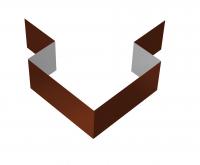 Угол внешний симметричный фибросайдинга 0,5 Satin с пленкой RAL 3009 оксидно-красный (2м)