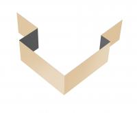 Угол внешний асимметричный фибросайдинга 0,5 Satin с пленкой RAL 1015 светлая слоновая кость (2м)