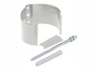 Хомут трубы металлический на камень Grand Line ПВХ белый (RAL 9003)