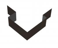 Угол внешний асимметричный фибросайдинга 0,5 Satin с пленкой RR 32 темно-коричневый (3м)