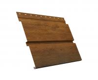 Металлический софит Квадро брус с перфорацией 0,45 Print Premium с пленкой Golden Wood