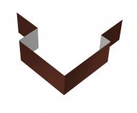 Угол внешний асимметричный фибросайдинга 0,5 Satin с пленкой RAL 8017 шоколад (3м)