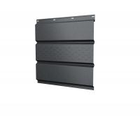 Софит металлический центральная перфорация 0,5 Rooftop Бархат с пленкой RAL 7024 мокрый асфальт