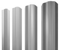 Штакетник М-образный А фигурный 0,5 Satin RAL 9006 бело-алюминиевый