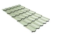 Металлочерепица квинта плюс Grand Line c 3D резом 0,45 PE RAL 6019 бело-зеленый