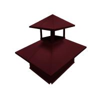 Дымник на трубу двойной 520х390мм 0,45 Drap с пленкой RAL 3005