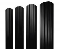 Штакетник Twin фигурный 0,5 PurLite Matt RAL 9005 черный