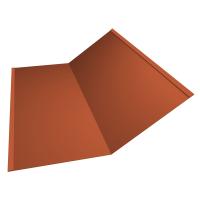 Планка ендовы нижней 300х300 0,5 Satin с пленкой RAL 8004 терракота (3м)