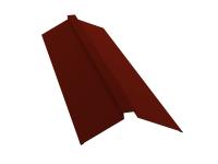 Планка конька плоского 150х40х150 0,5 Satin с пленкой RAL 3009 оксидно-красный (2м)