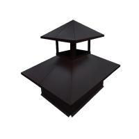 Дымник на трубу двойной 520х390мм 0,45 Drap с пленкой RAL 7024 мокрый асфальт