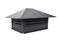 Дымник на трубу с жалюзи 520х390мм 0,5 GreenCoat Pural BT, matt с пленкой RR 23 темно-серый (RAL 7024 мокрый асфальт)