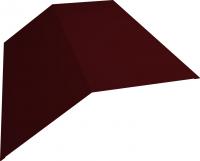 Планка конька плоского 190х190 0,5 Satin с пленкой RAL 3005 красное вино (2,5м)