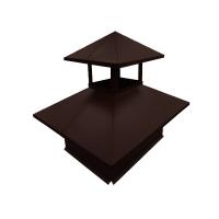 Дымник на трубу двойной 520х390мм 0,45 Drap с пленкой RAL 8017 шоколад