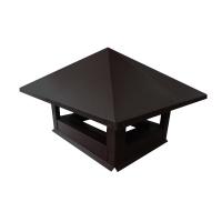 Дымник на трубу 520х390мм 0,5 GreenCoat Pural BT с пленкой RR 23 темно-серый (RAL 7024 мокрый асфальт)