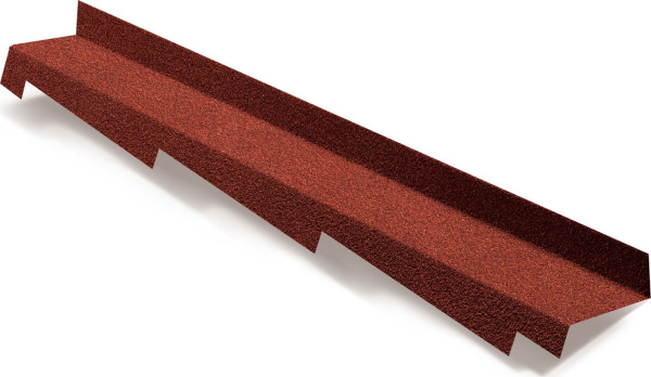 Планка примыкания левая для композитной черепицы Metrotile красный (1,25м)