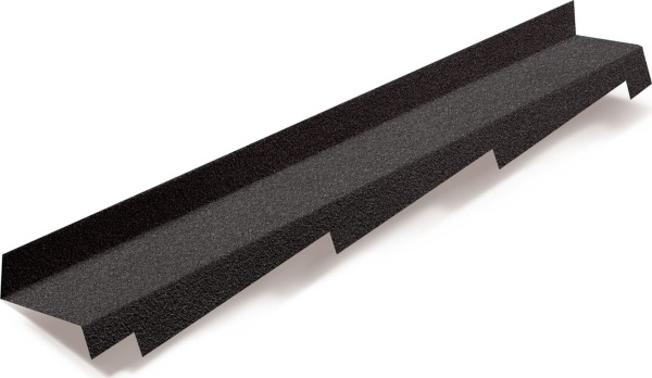 Планка примыкания правая для композитной черепицы Metrotile черный (1,25м)