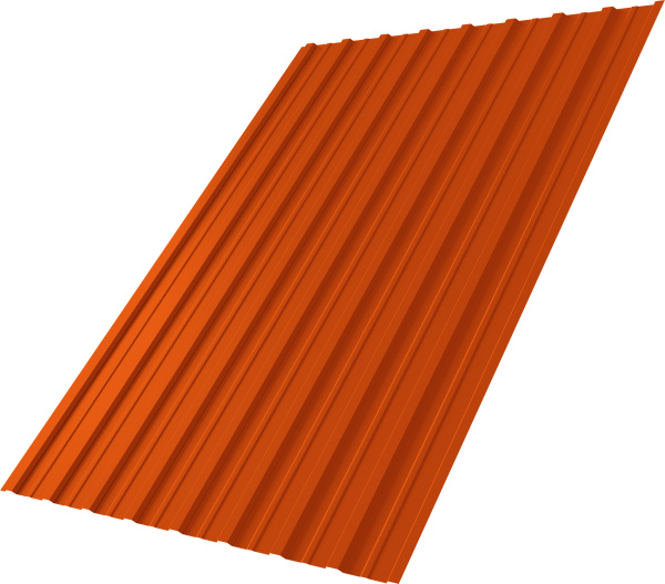 Профнастил С10A Grand Line 0,45 ПЭ RAL 2004 оранжевый